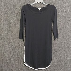 Heart & Hips Cute Little Black Dress with White Stripe